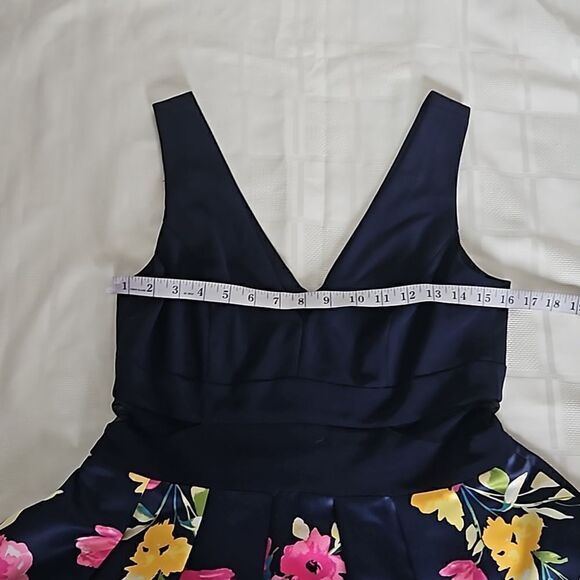 XSCAPE Women's Floral SideMesh Cutout Tutu Mini Dress 12 Navy Blue, Pink - Picture 11 of 16